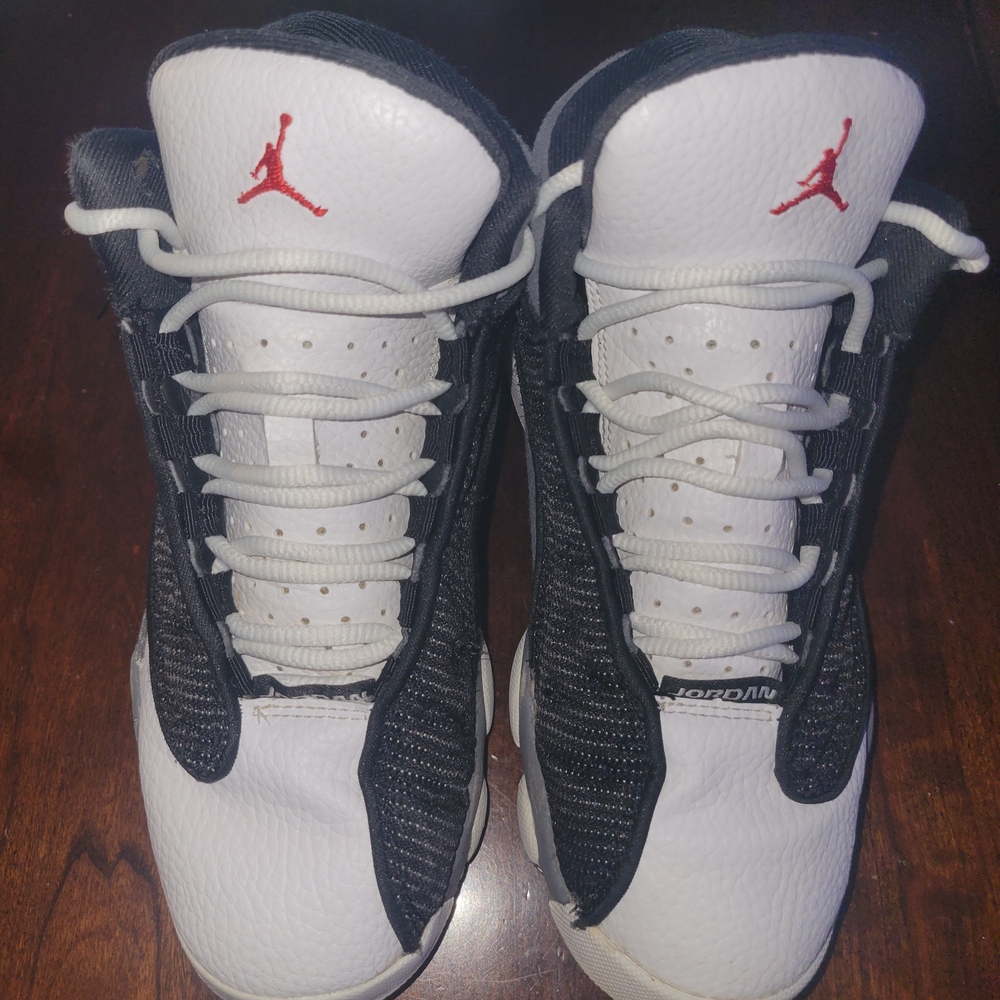 Jordan Kids Black White with Red Jumpman Sneakers